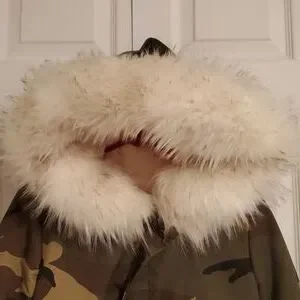 トップス y2k camouflage fur Parker Nina Parker Trendy Plus Size Patched Camo-Print Jacket, 1X